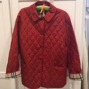 Red Burberry jacket
